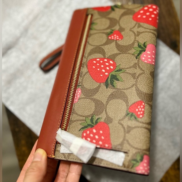 Coach Bags Coach Travel Envelope Wallet In Signature Canvas With